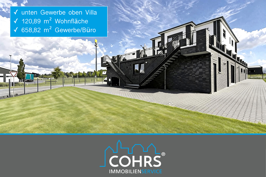 Unten Gewerbe, oben Villa